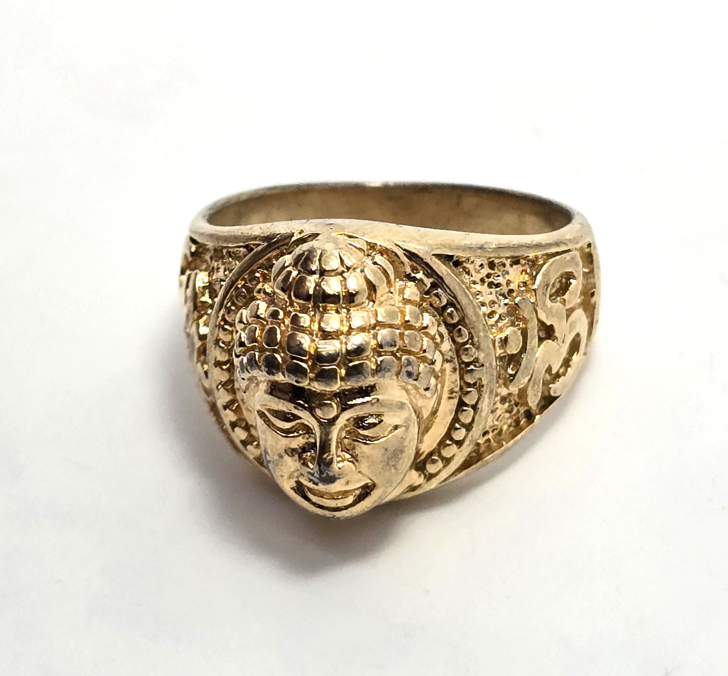 Gold Plated Buddha Thai Buddhist Protection Ring Size 8