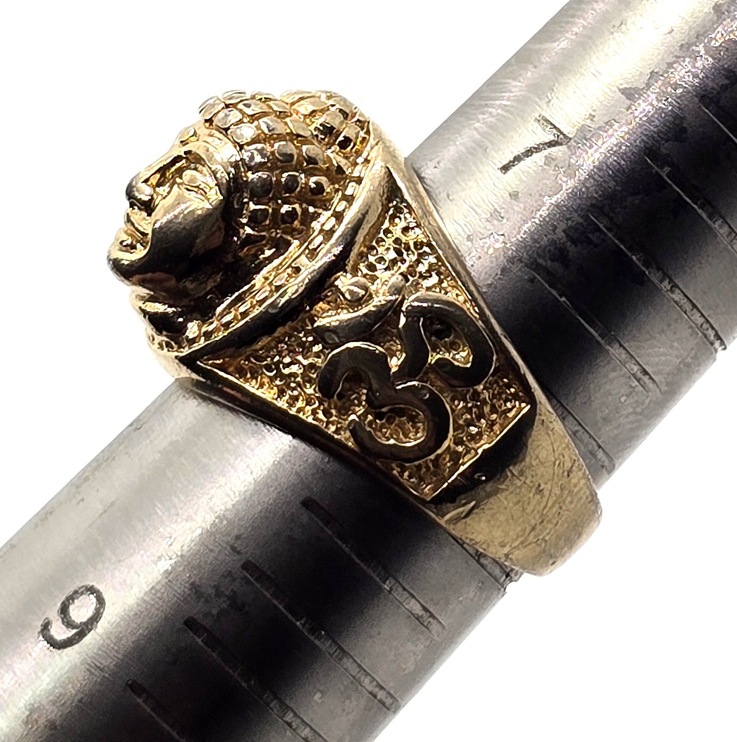 Gold Plated Buddha Thai Buddhist Protection Ring Size 8