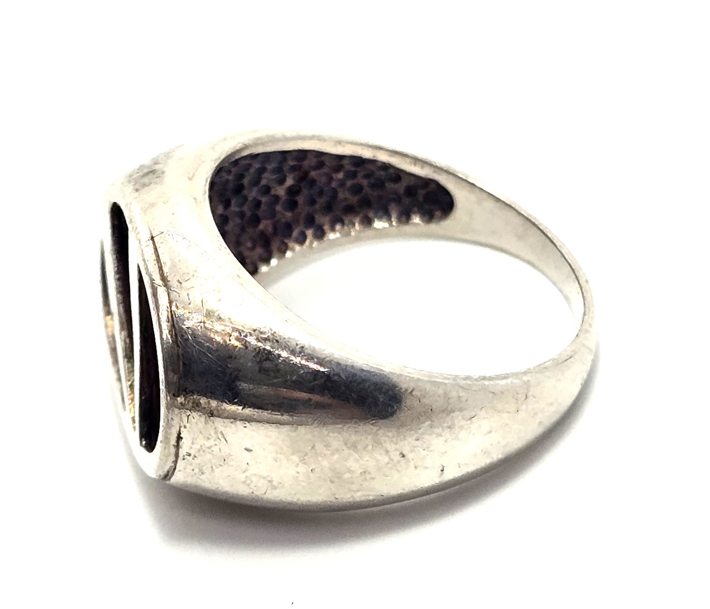 Niobium rainbow metal sterling silver retro wave signed vintage ring size 8