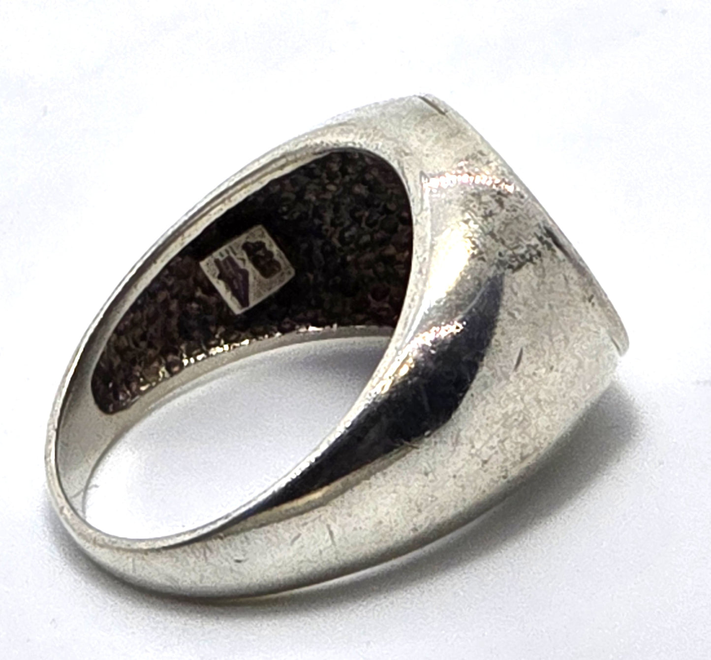 Niobium rainbow metal sterling silver retro wave signed vintage ring size 8