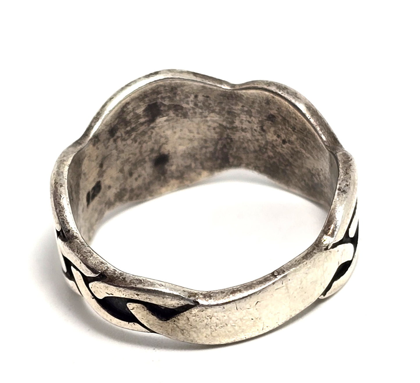 Viking braided vintage sterling silver Celtic retro tribal ring band size 9.5