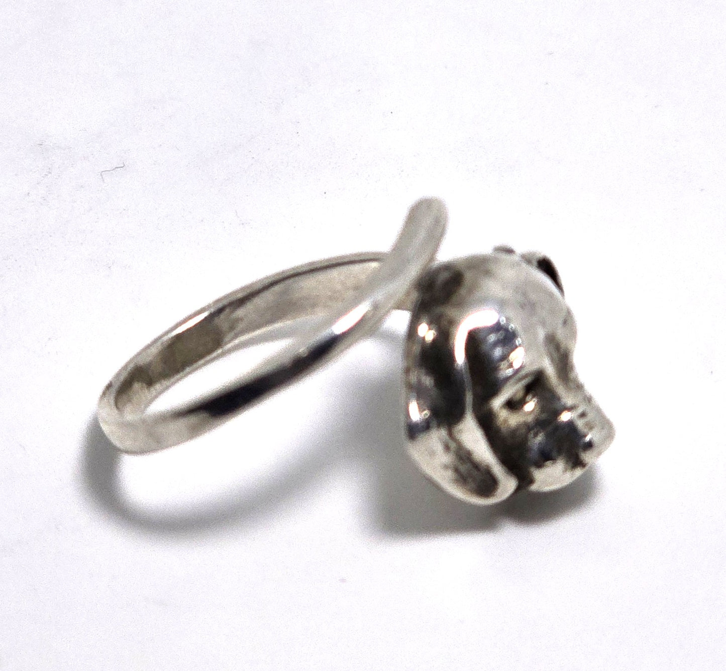 Hound Dog figural vintage sterling silver torsade wrap ring size 6.5