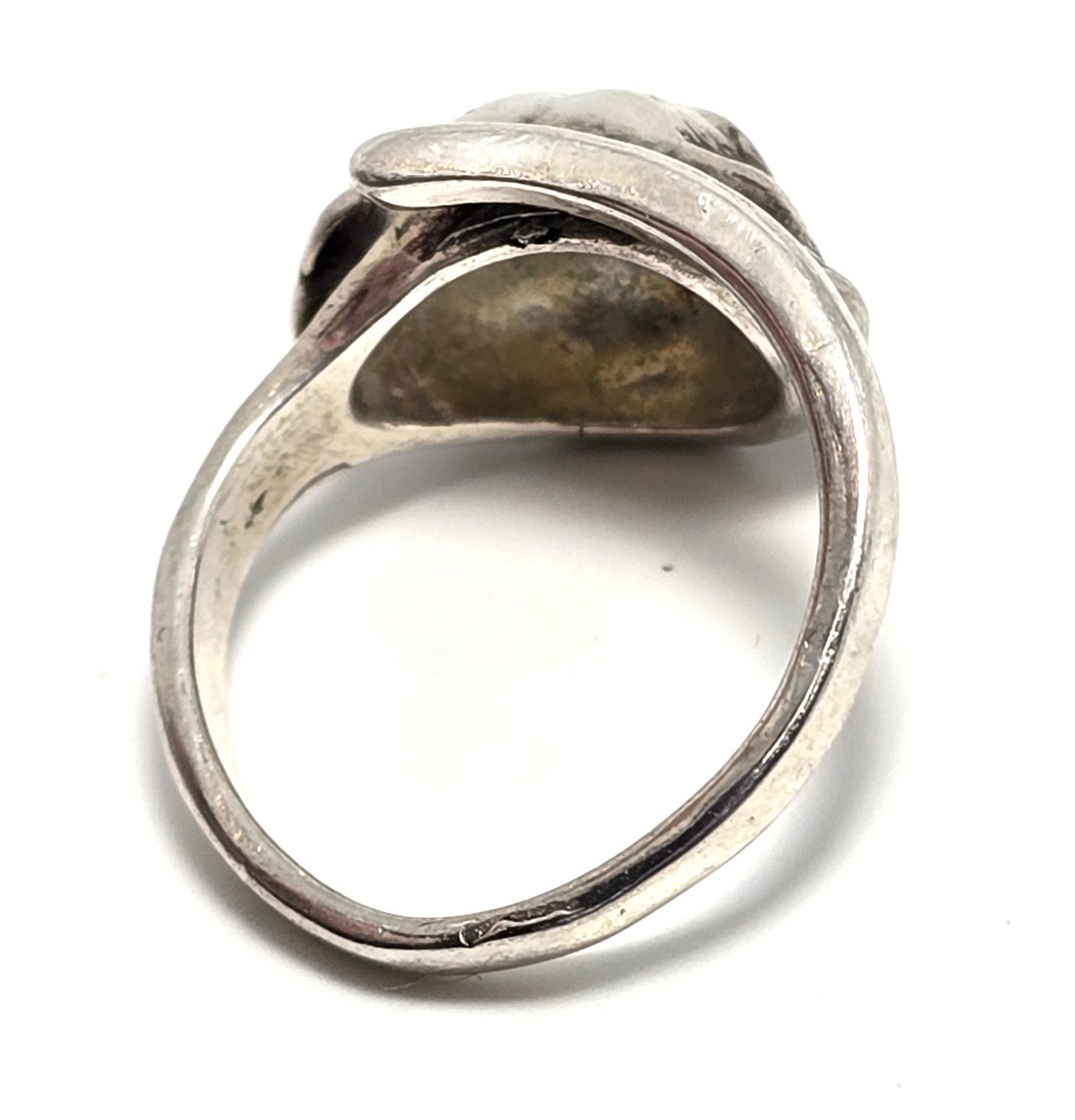 Hound Dog figural vintage sterling silver torsade wrap ring size 6.5