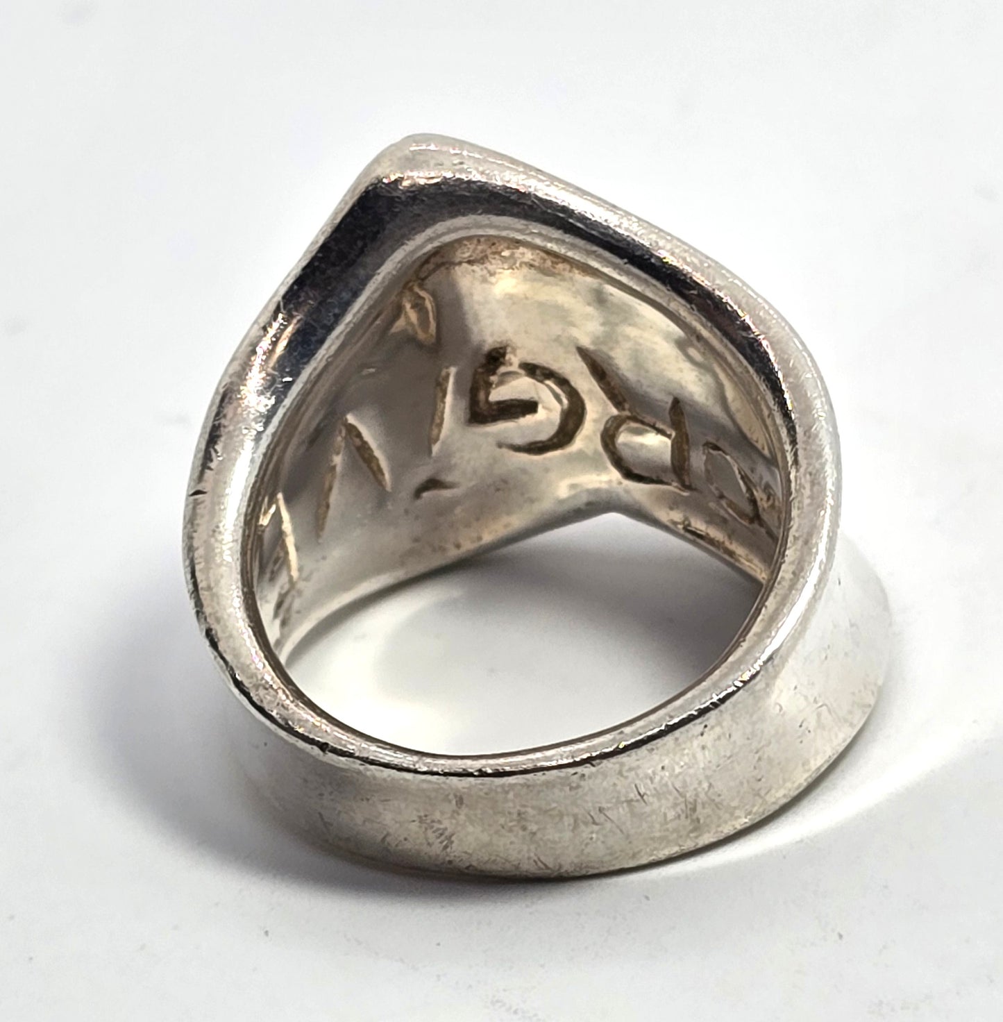 RLM Sterling Silver Modernist Wide Band Forgive Ring Robert Lee Morris Size 8