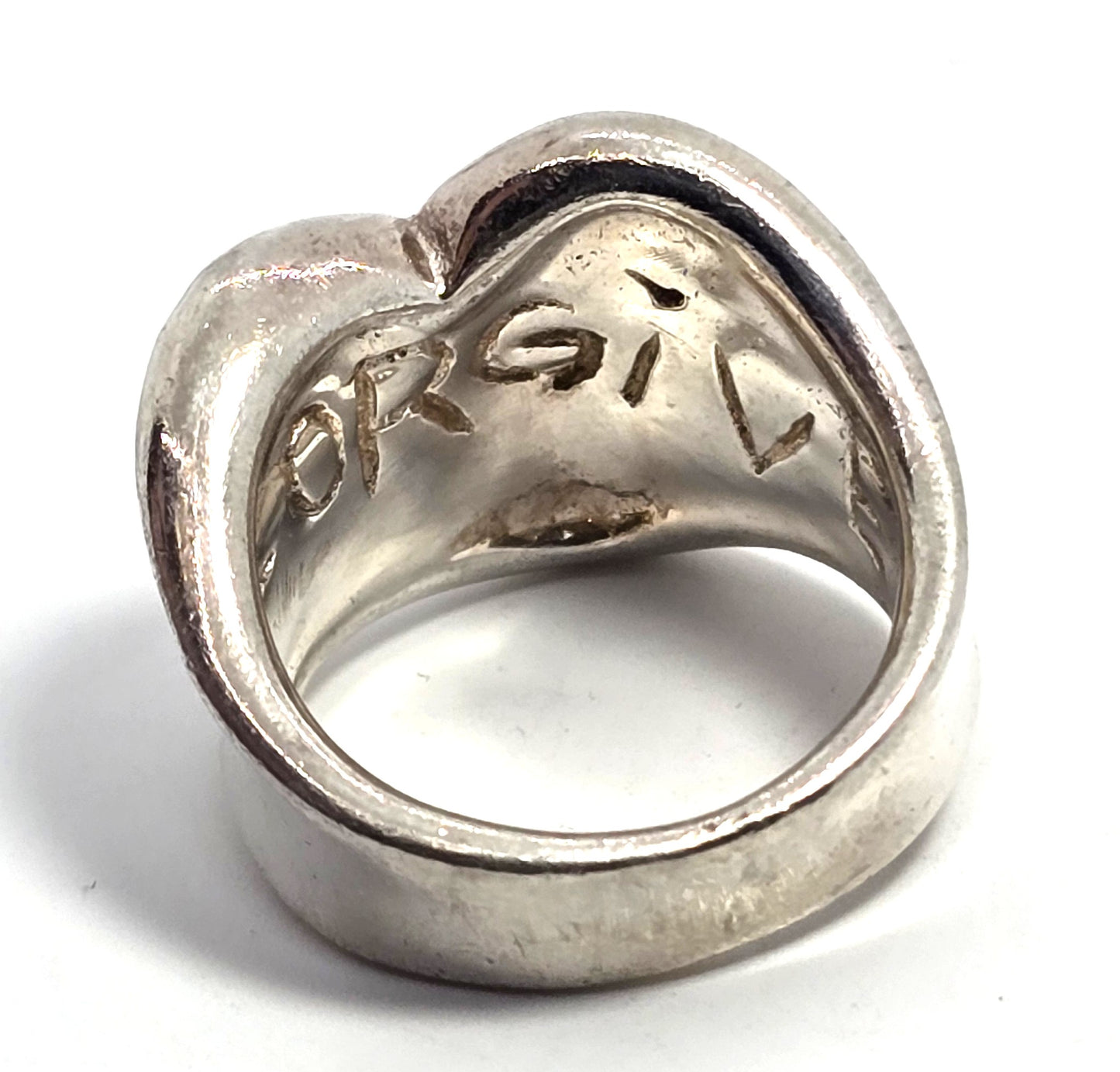 RLM Sterling Silver Modernist Wide Band Forgive Ring Robert Lee Morris Size 8