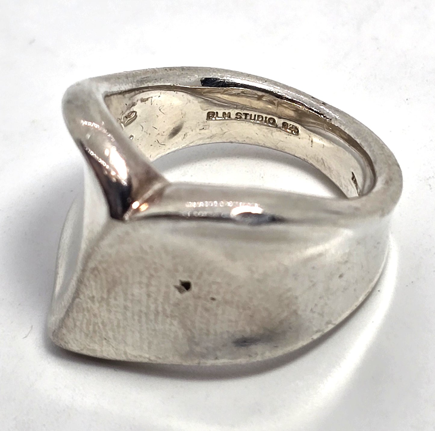 RLM Sterling Silver Modernist Wide Band Forgive Ring Robert Lee Morris Size 8