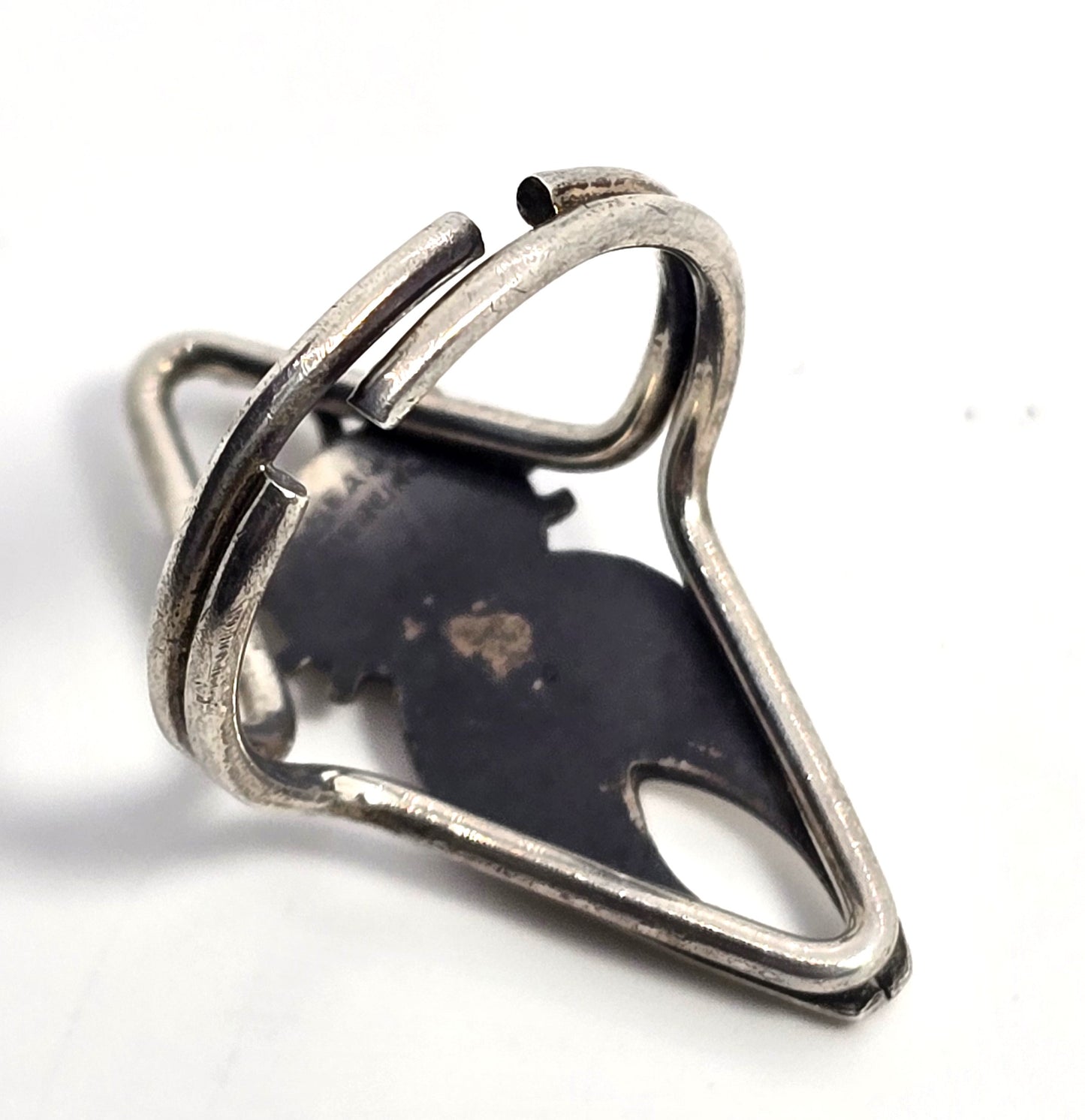 Beau Sterling modernist mid century cat vintage sterling silver ring size 5.5