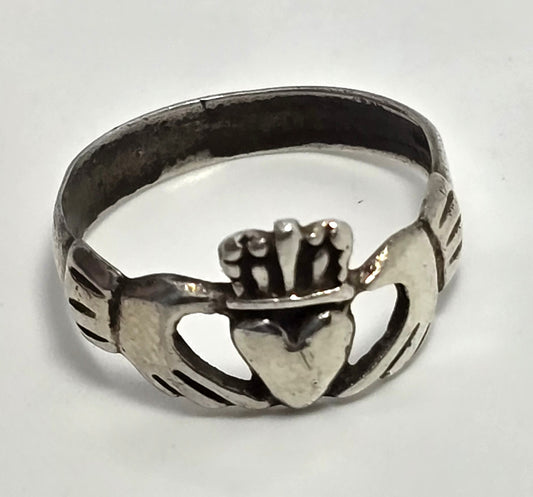 Claddagh Irish Druid sterling silver vintage Celtic ring band size 5.5