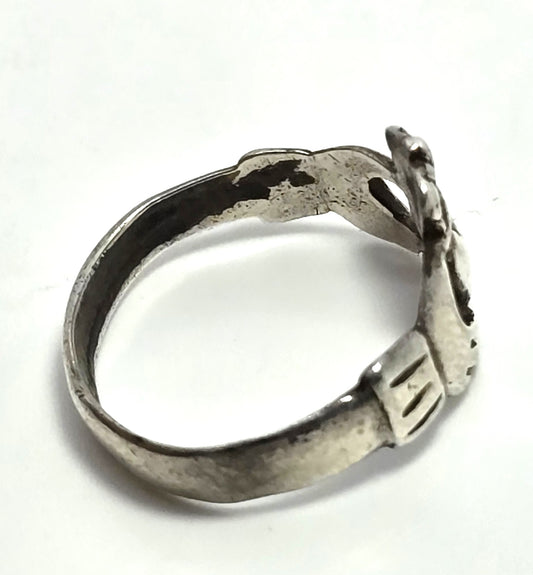 Claddagh Irish Druid sterling silver vintage Celtic ring band size 5.5
