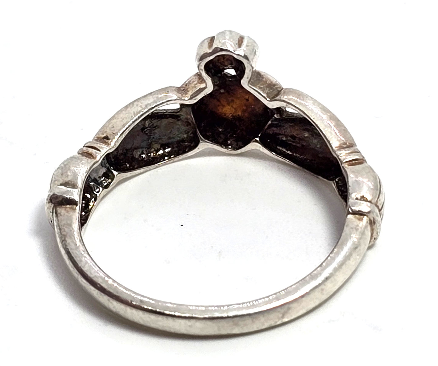 Claddagh Irish Druid sterling silver vintage RJ Celtic ring band size 7