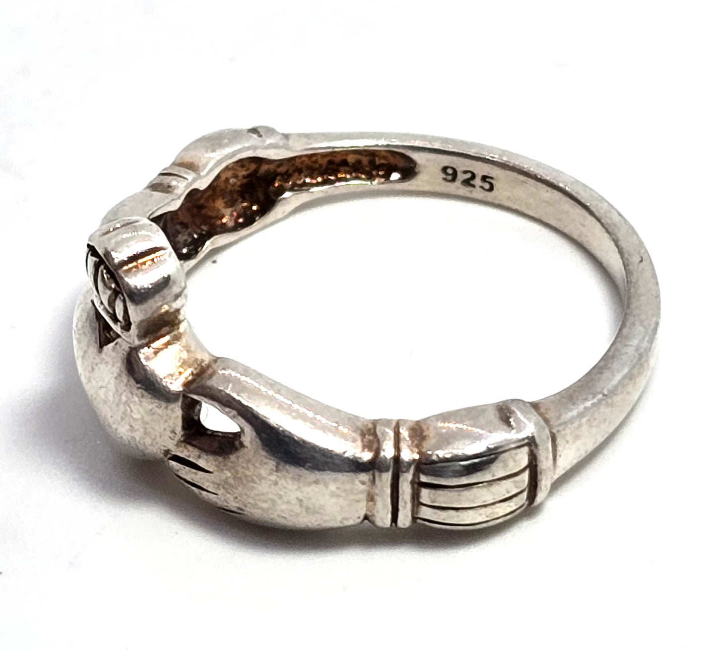 Claddagh Irish Druid sterling silver vintage RJ Celtic ring band size 7