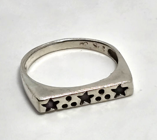 Star celestial Marcella MC vintage sterling silver band ring size 8
