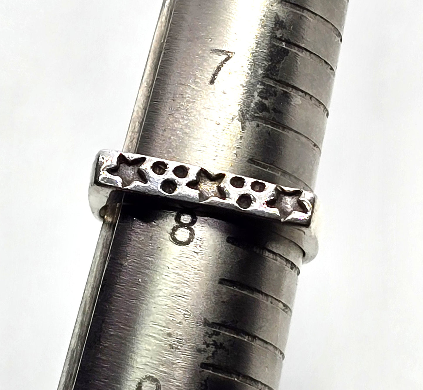 Star celestial Marcella MC vintage sterling silver band ring size 8