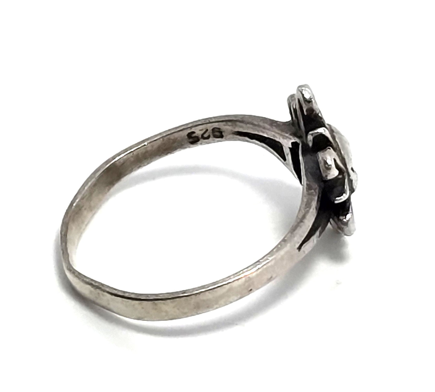 Celestial sun retro 1990's vintage sterling silver ring size 7