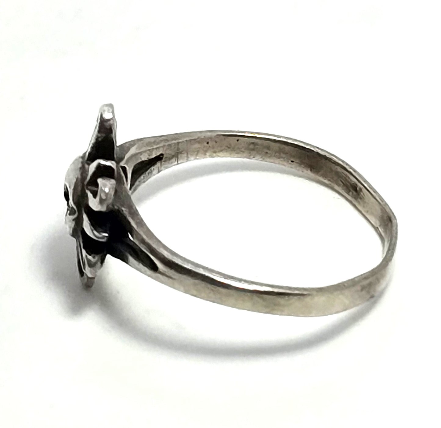 Celestial sun retro 1990's vintage sterling silver ring size 7