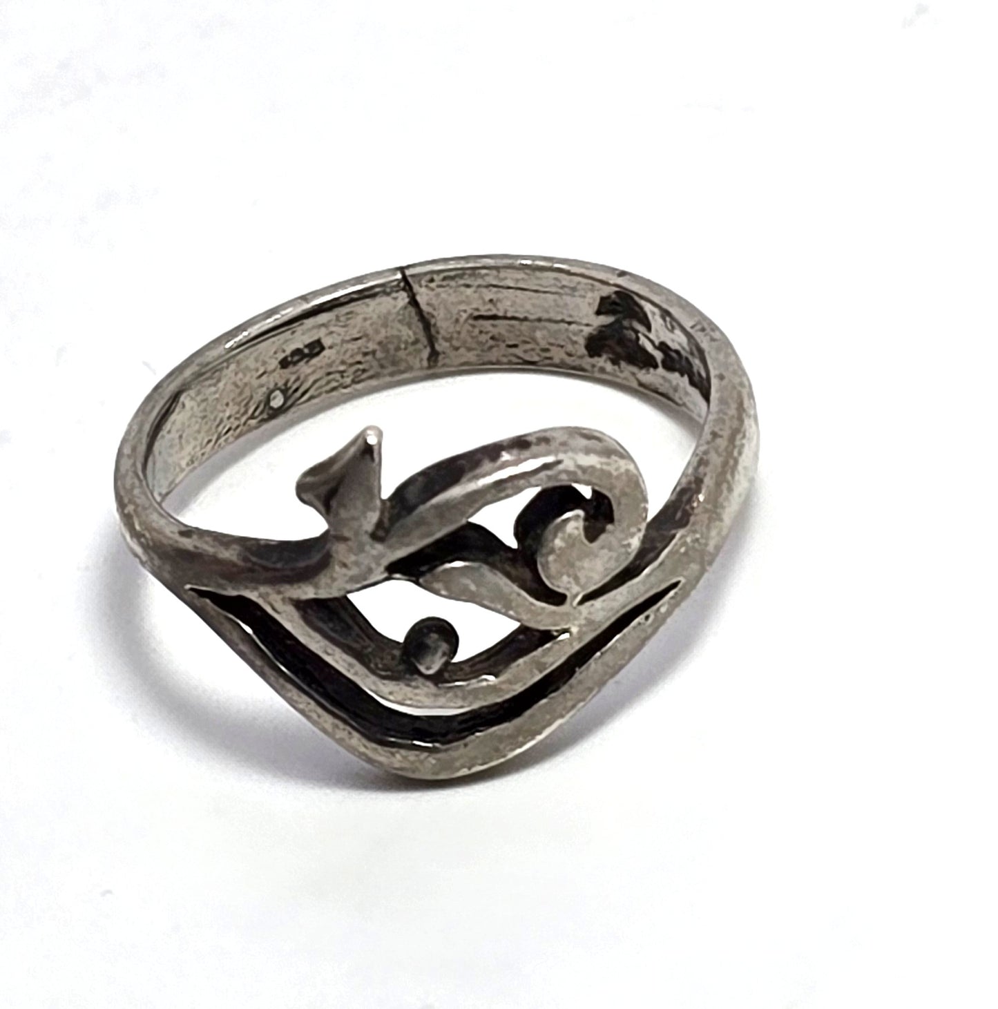 Egyptian Revival Eye of Horus vintage retro sterling silver ring size 7