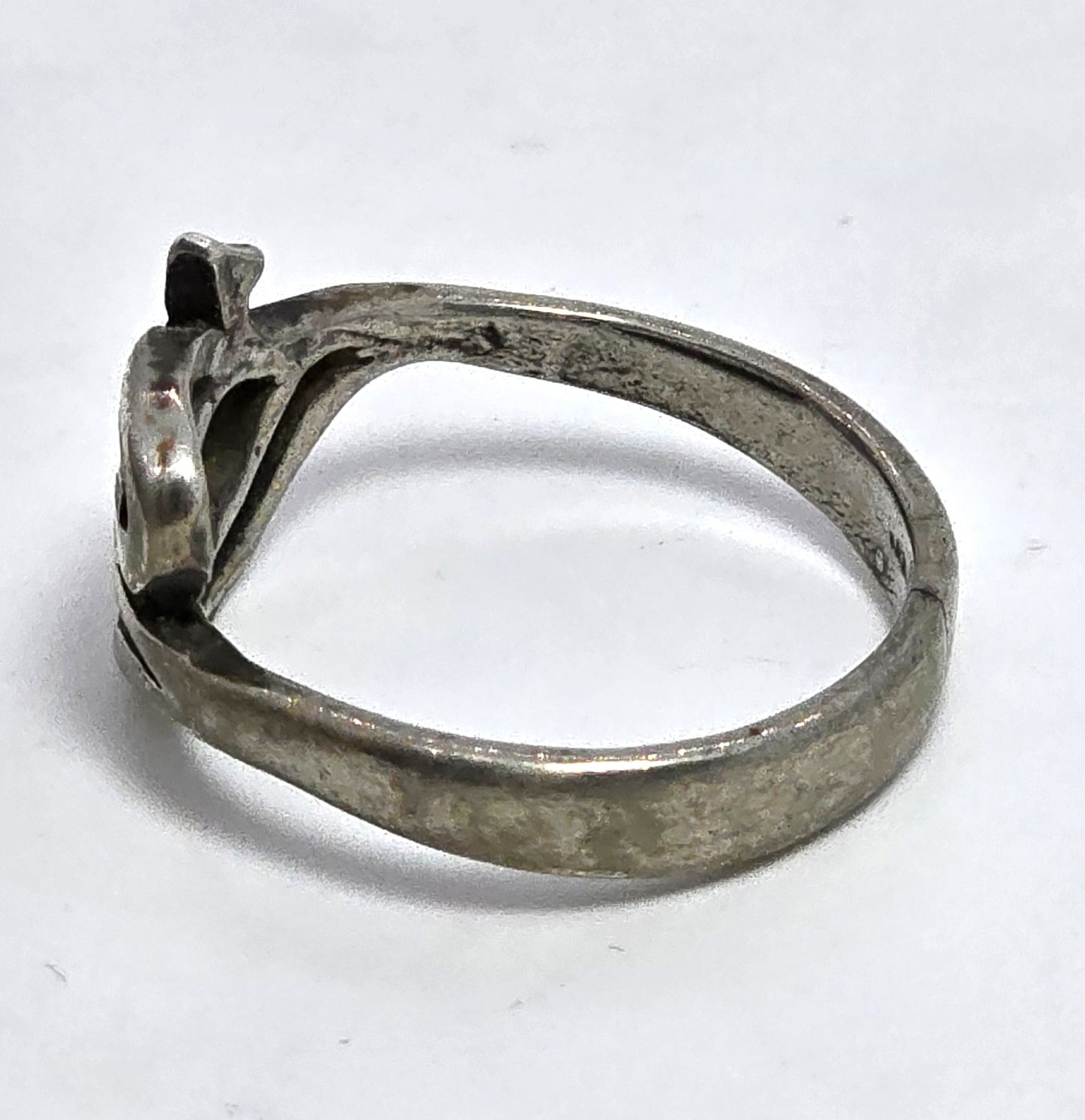 Egyptian Revival Eye of Horus vintage retro sterling silver ring size 7