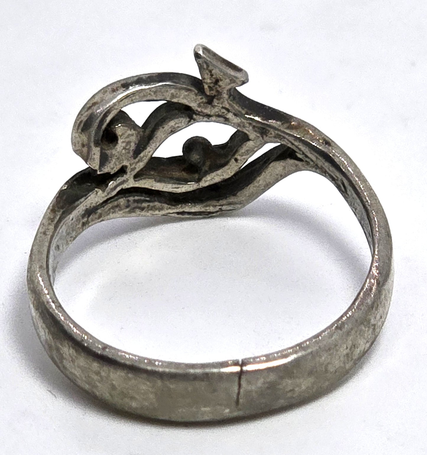 Egyptian Revival Eye of Horus vintage retro sterling silver ring size 7