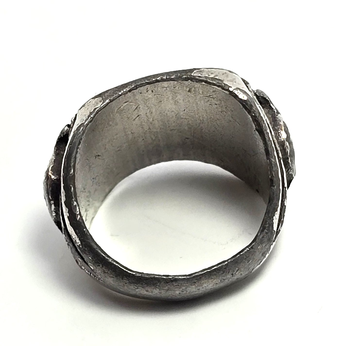 Peace sign retro vintage thick solid sterling silver ring size 6