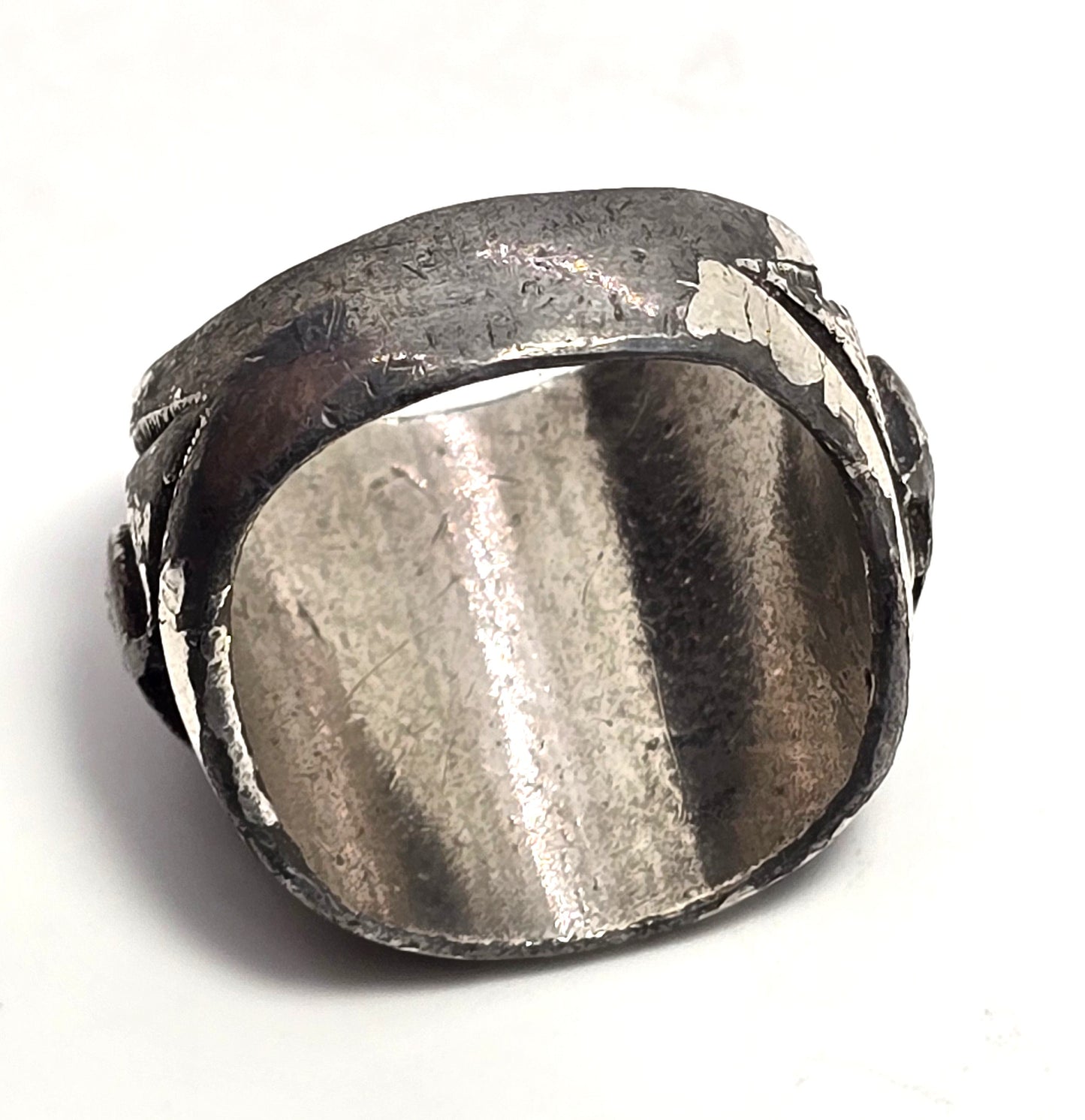 Peace sign retro vintage thick solid sterling silver ring size 6