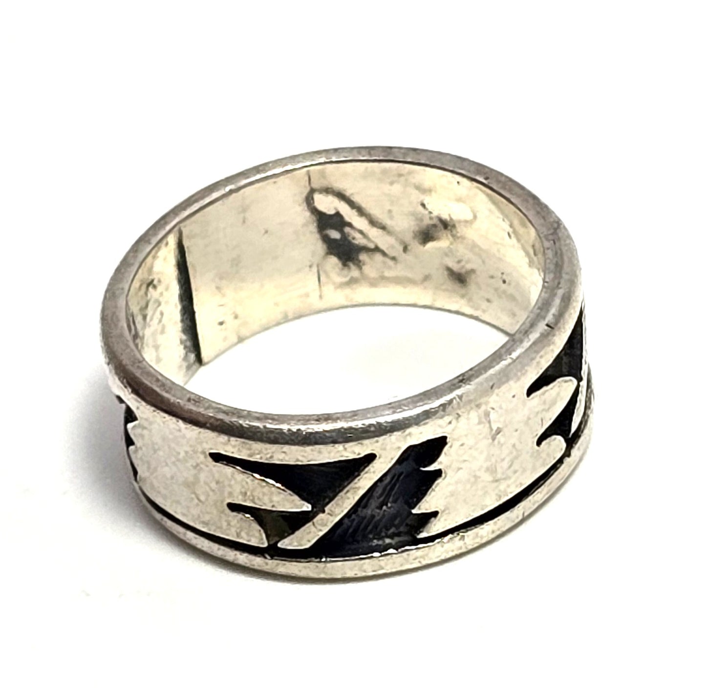 Vintage Hopi stamped silver signed vintage Sterling Silver ring size 6