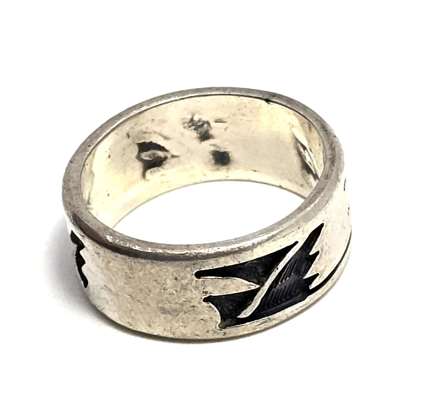 Vintage Hopi stamped silver signed vintage Sterling Silver ring size 6