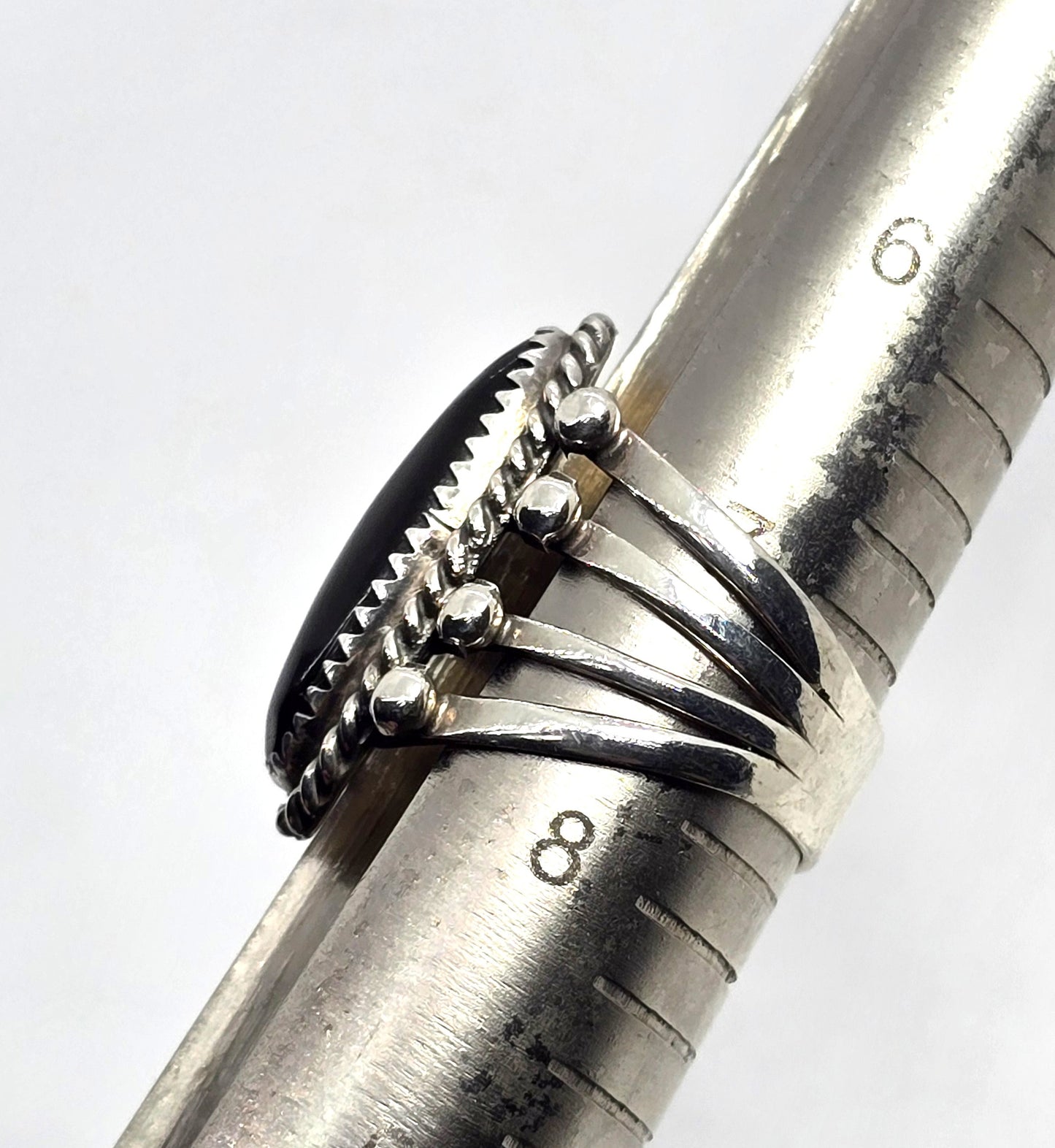 Tiger's eye Mexican Taxco sterling silver vintage Poison ring eagle mark size 7