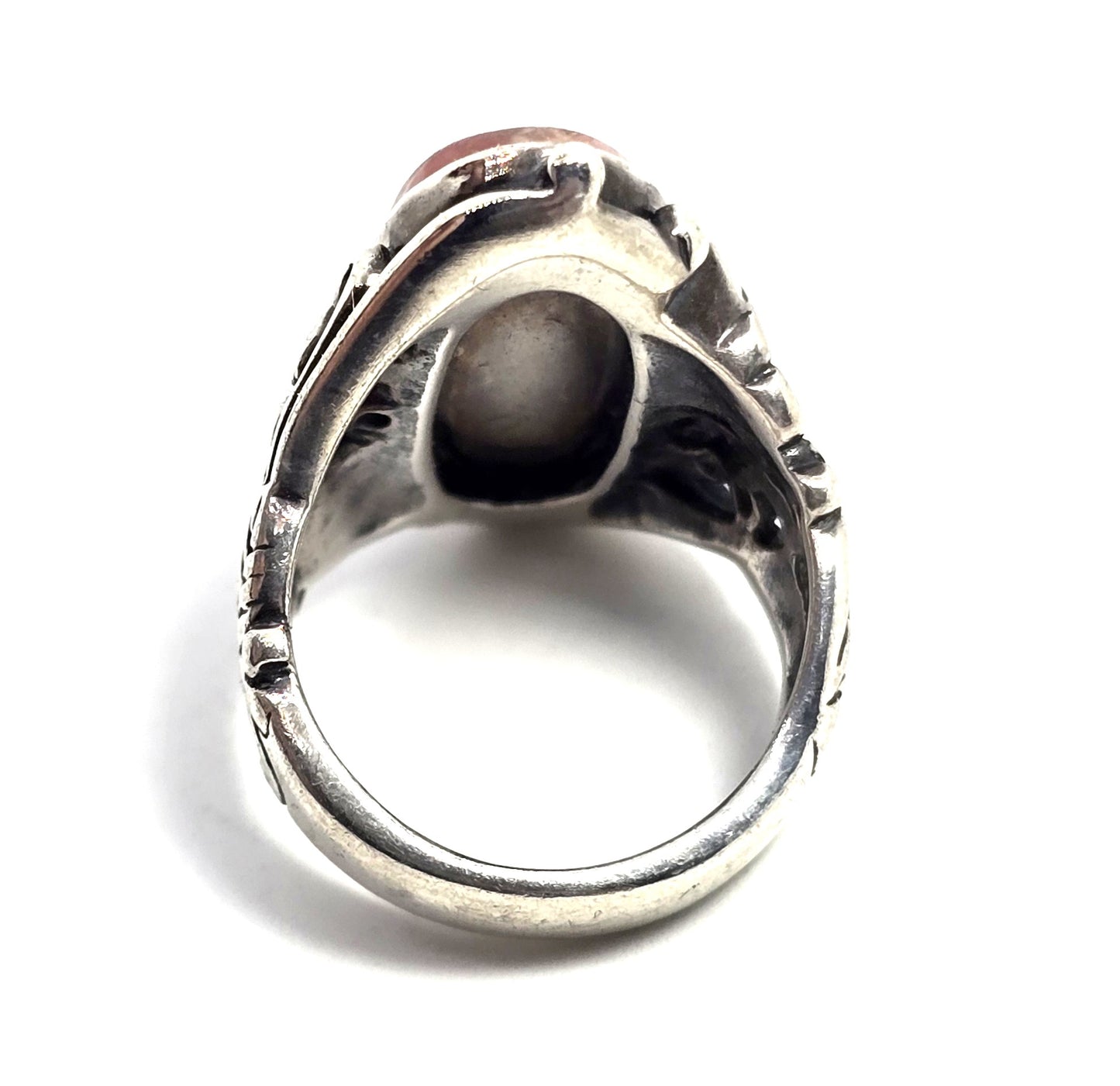 Carolyn Pollack Relios Rhodochrosite Sterling Silver flower filigree  Ring size 6