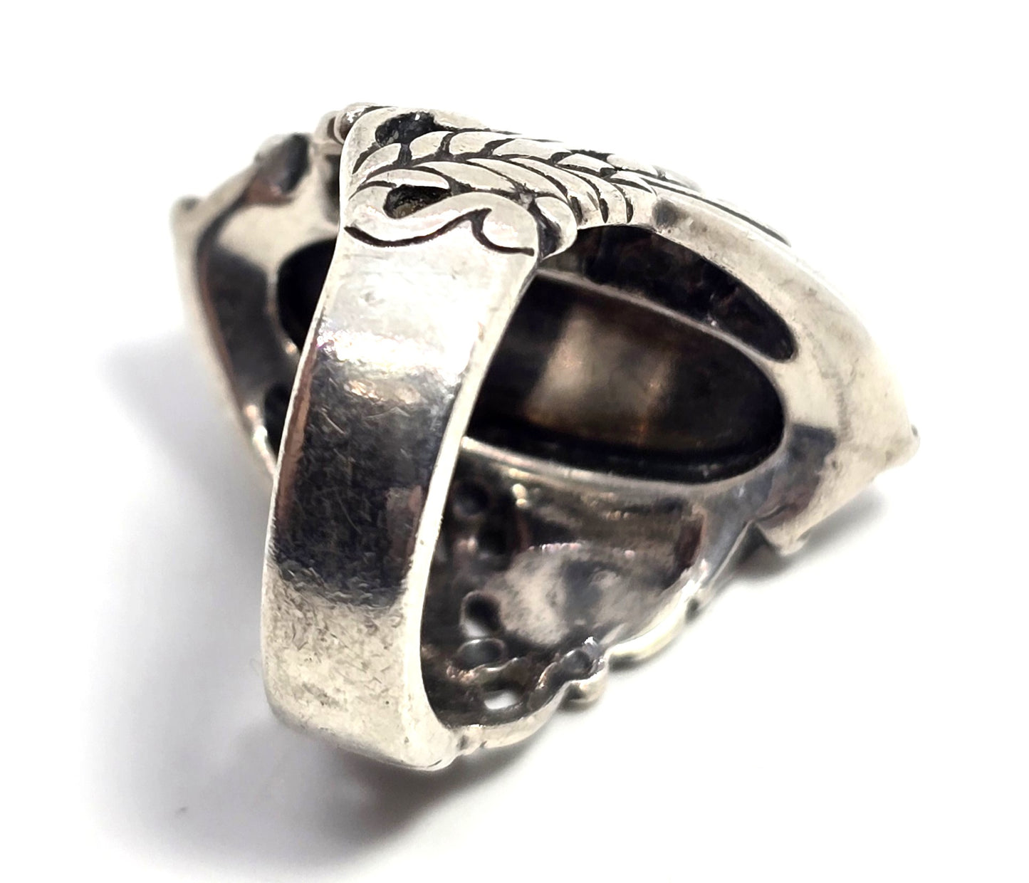 Carolyn Pollack Relios Rhodochrosite Sterling Silver flower filigree  Ring size 6