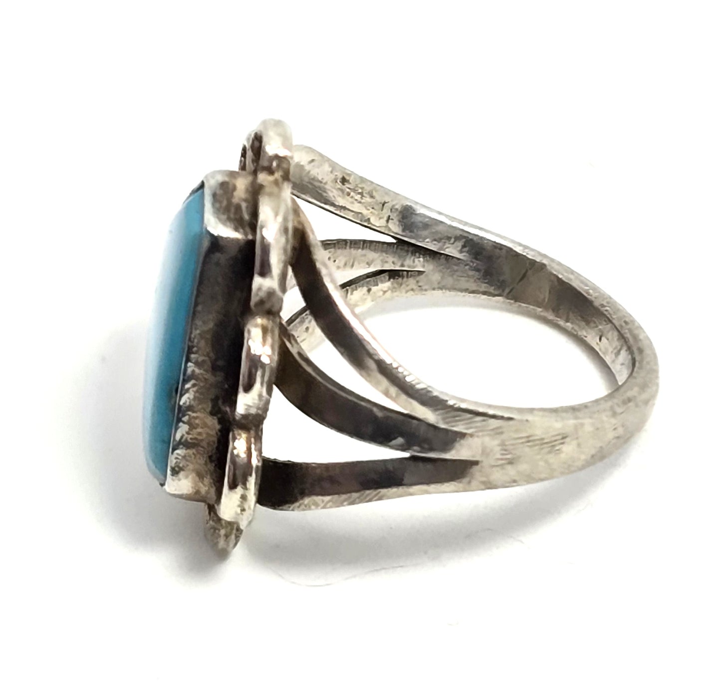 Navajo Large turquoise sterling silver vintage Native American ring size 5