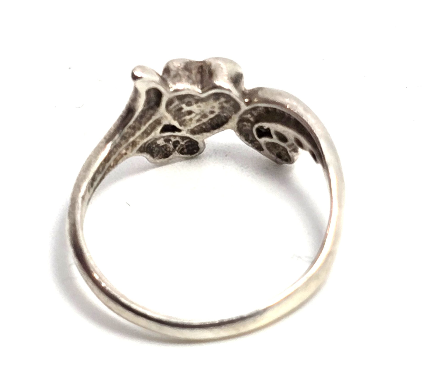 OTT Turquoise heart small petite signed sterling silver ring size 5