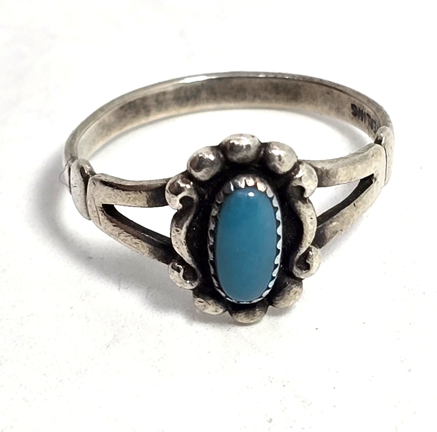 Bell trading Company Turquoise small petite signed sterling silver ring size 7