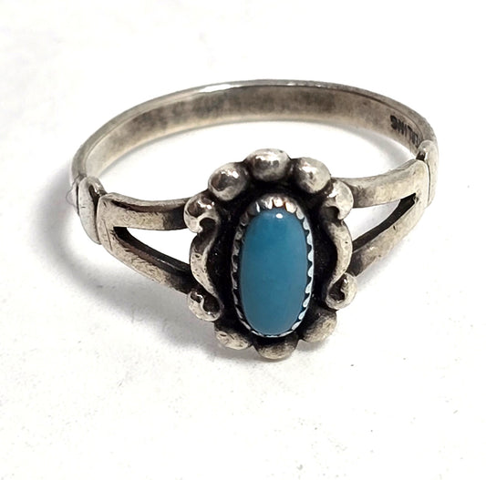 Bell trading Company Turquoise small petite signed sterling silver ring size 7