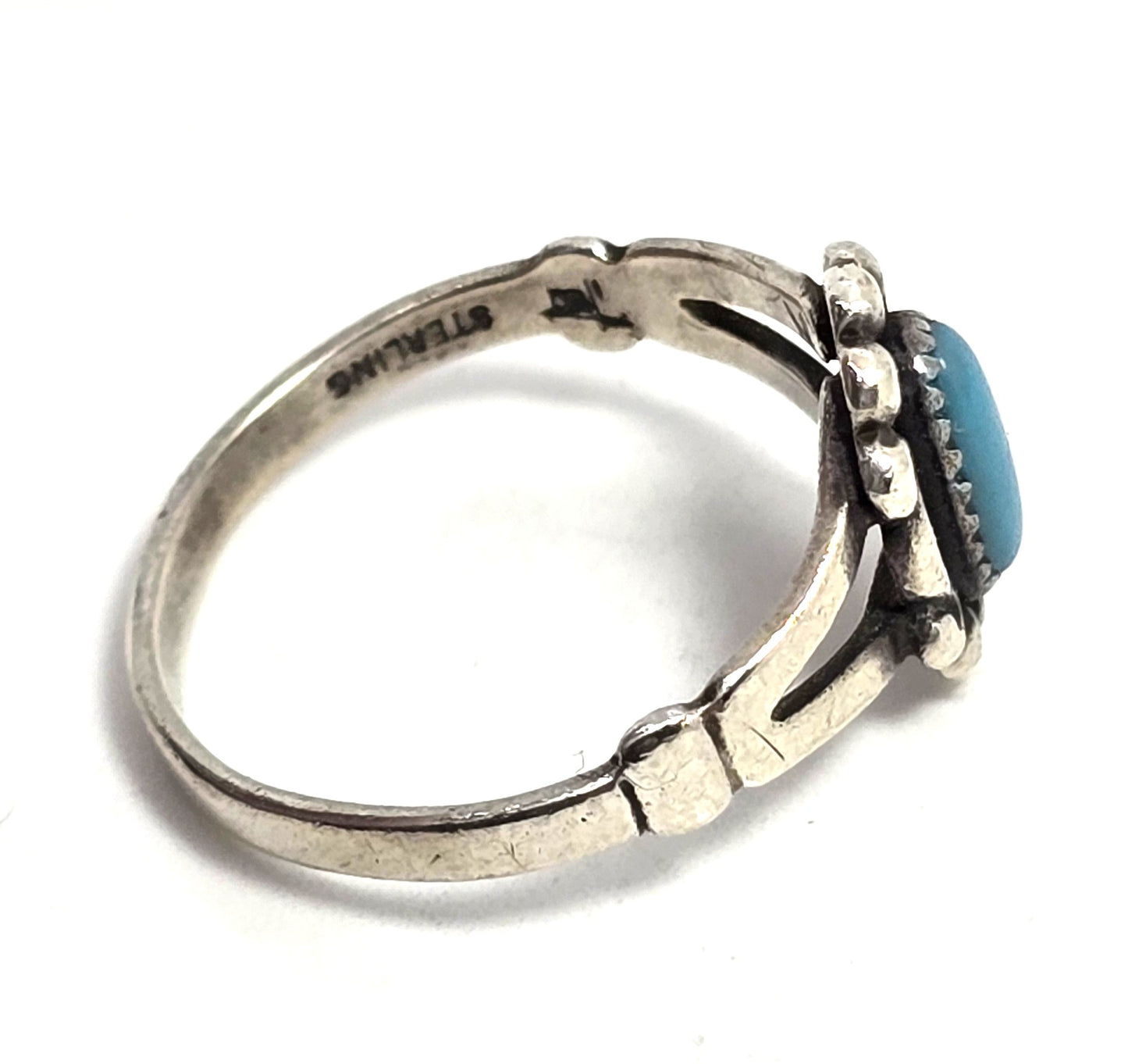 Bell trading Company Turquoise small petite signed sterling silver ring size 7