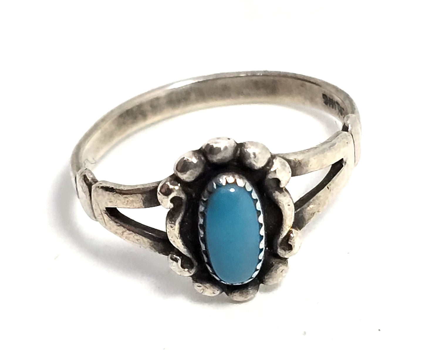 Bell trading Company Turquoise small petite signed sterling silver ring size 7