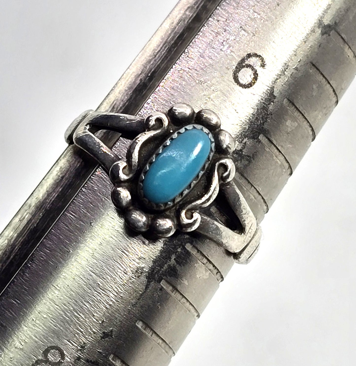 Bell trading Company Turquoise small petite signed sterling silver ring size 7