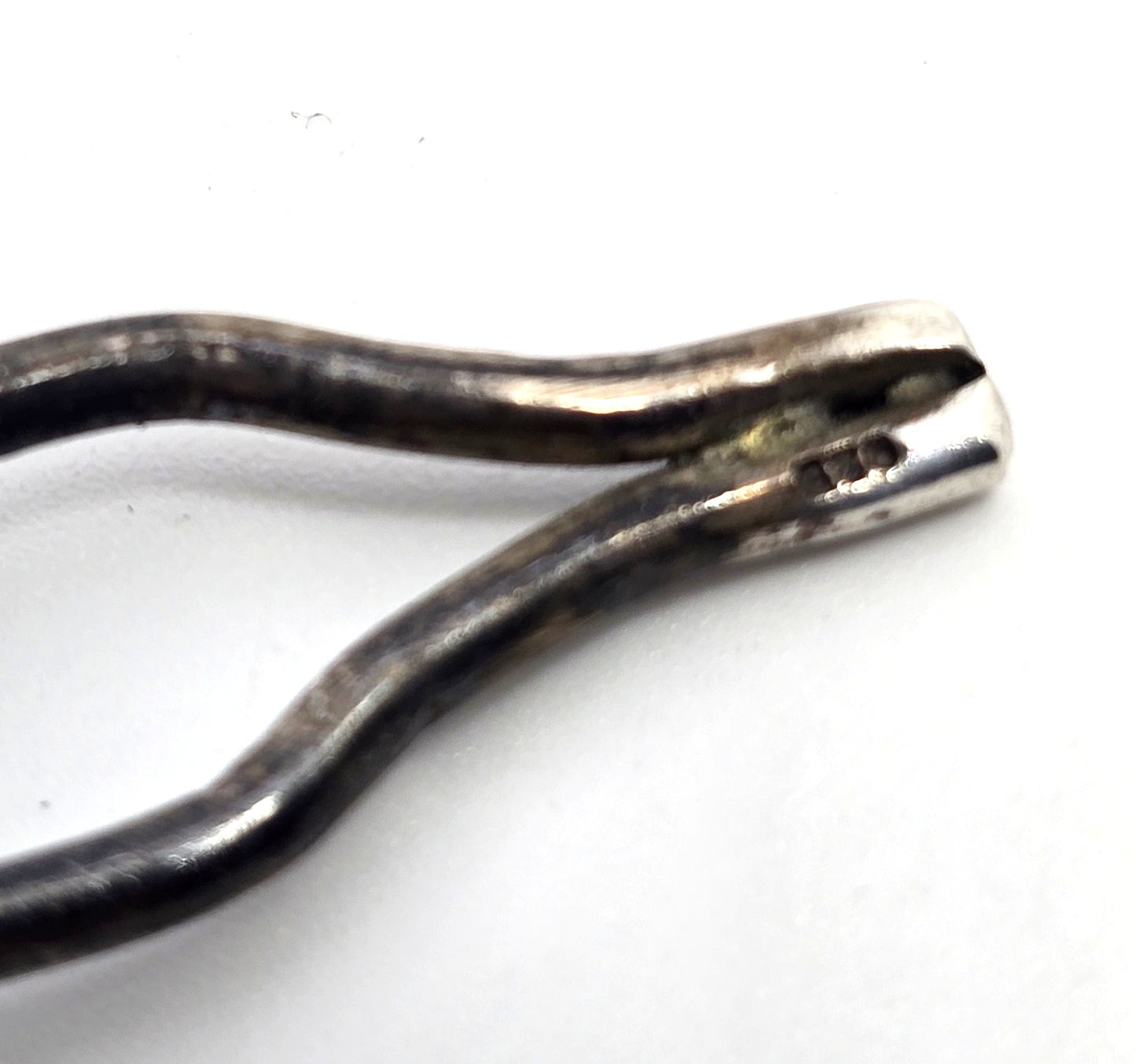 Vintage flower Repousse thick sterling silver hair barrette