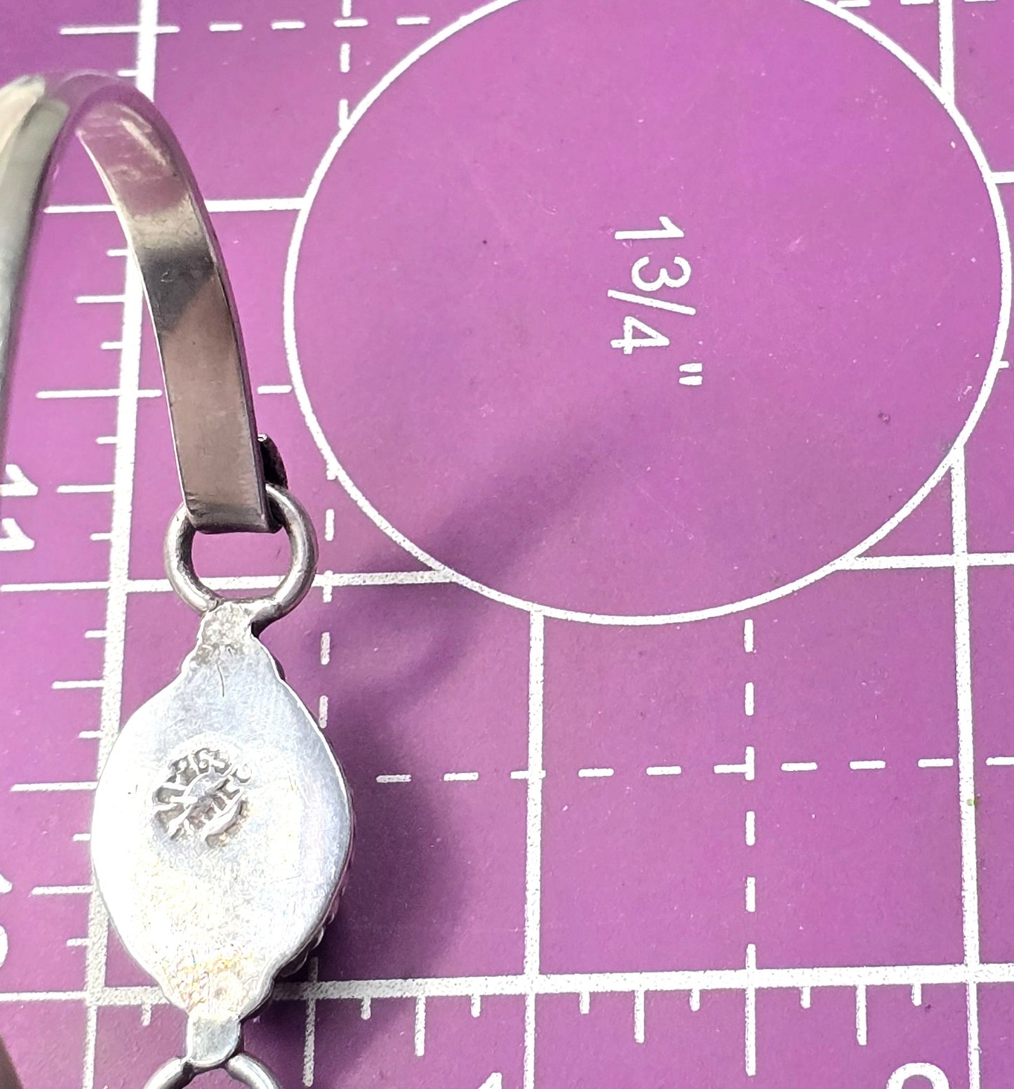 Mexican Dichroic glass Jelly Opal artisan Large sterling silver bangle bracelet