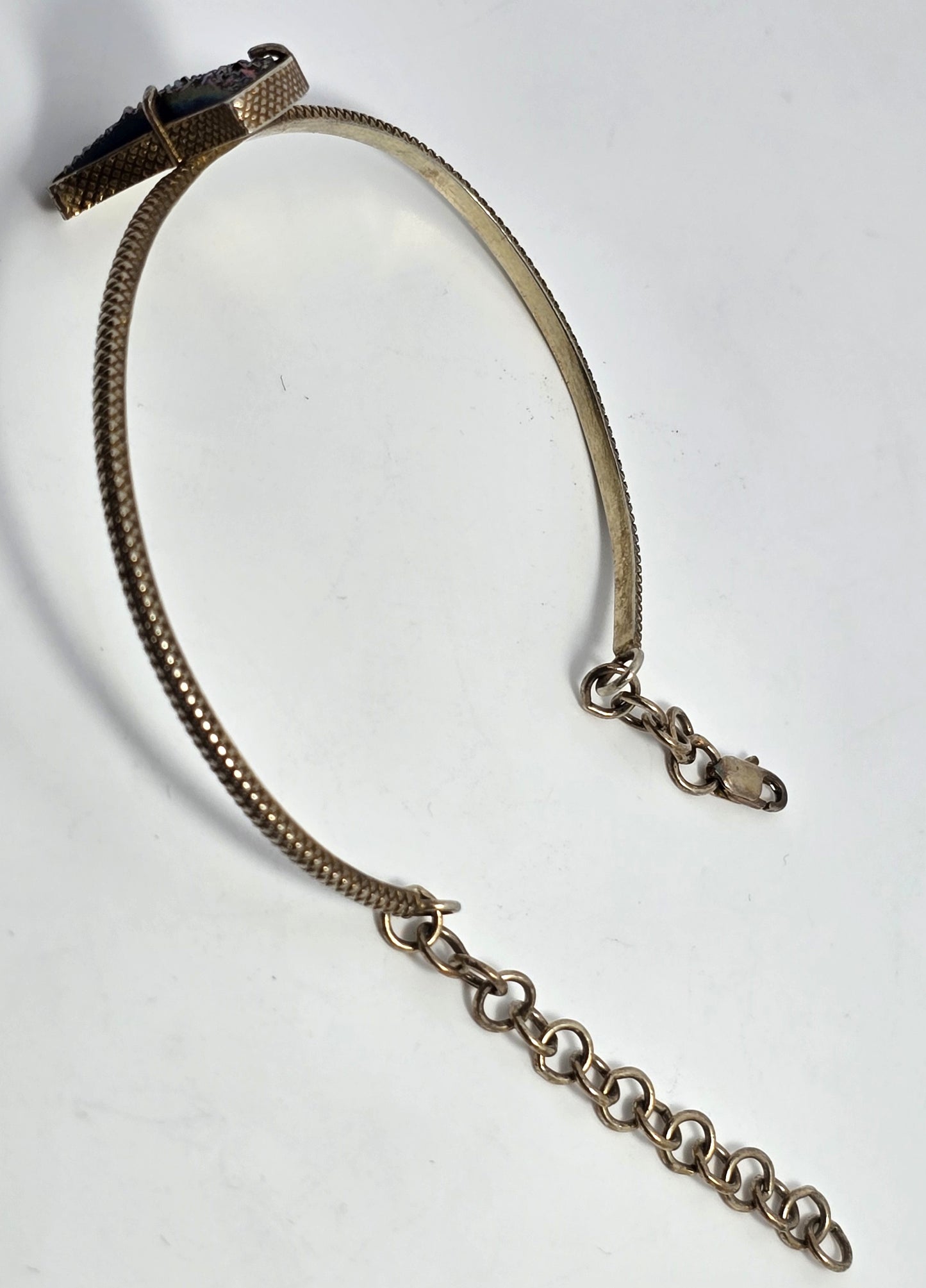 Purple Druzy Moon vermeil gold over sterling silver adjustable Cleets bracelet