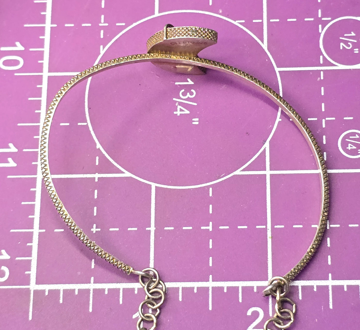 Purple Druzy Moon vermeil gold over sterling silver adjustable Cleets bracelet