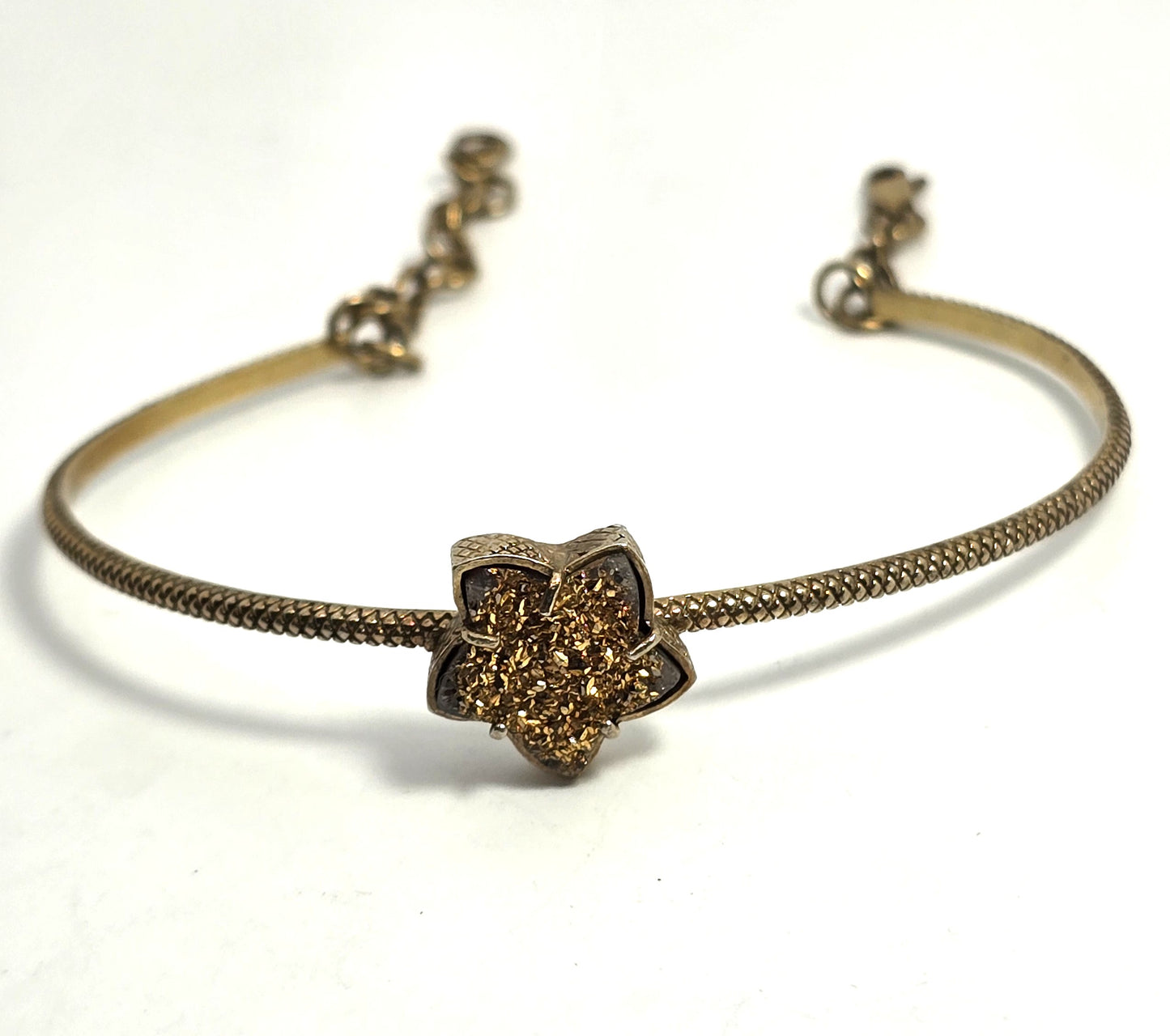 Golden Druzy Star vermeil gold over sterling silver adjustable bracelet