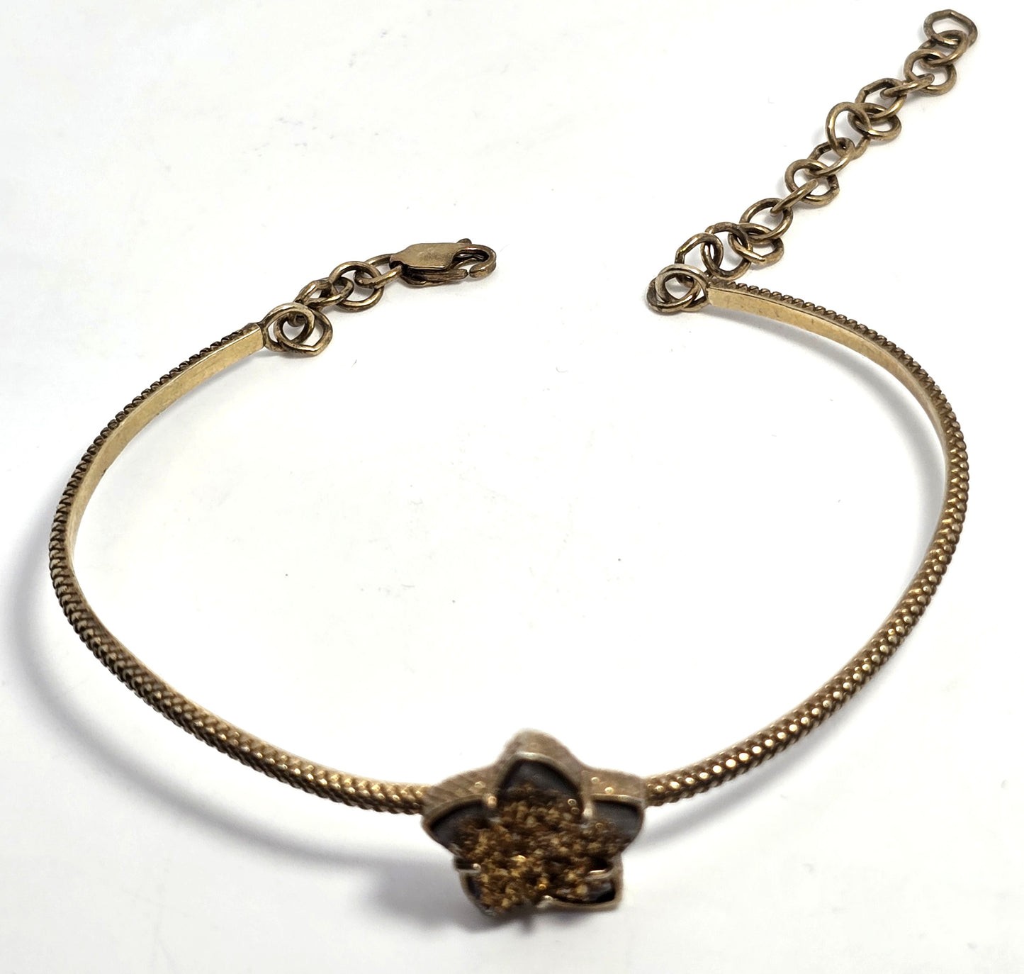 Golden Druzy Star vermeil gold over sterling silver adjustable bracelet