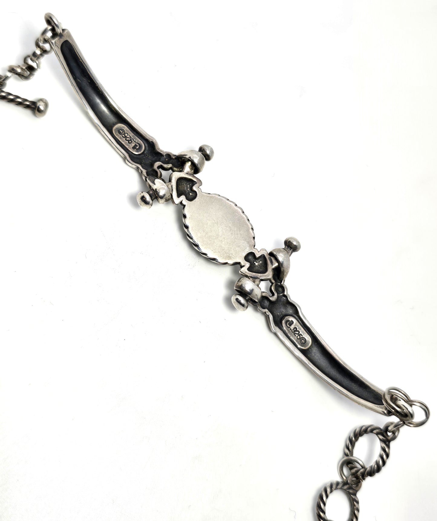 Relios Carolyn Pollak Turquoise sterling silver articulated toggle bracelet