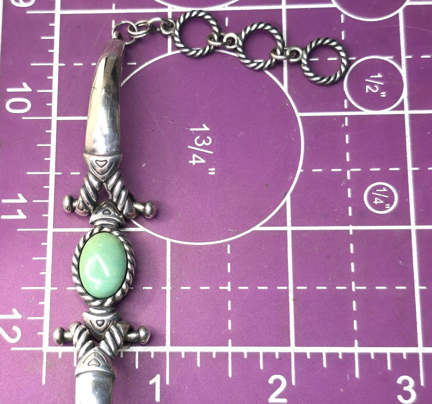 Relios Carolyn Pollak Turquoise sterling silver articulated toggle bracelet