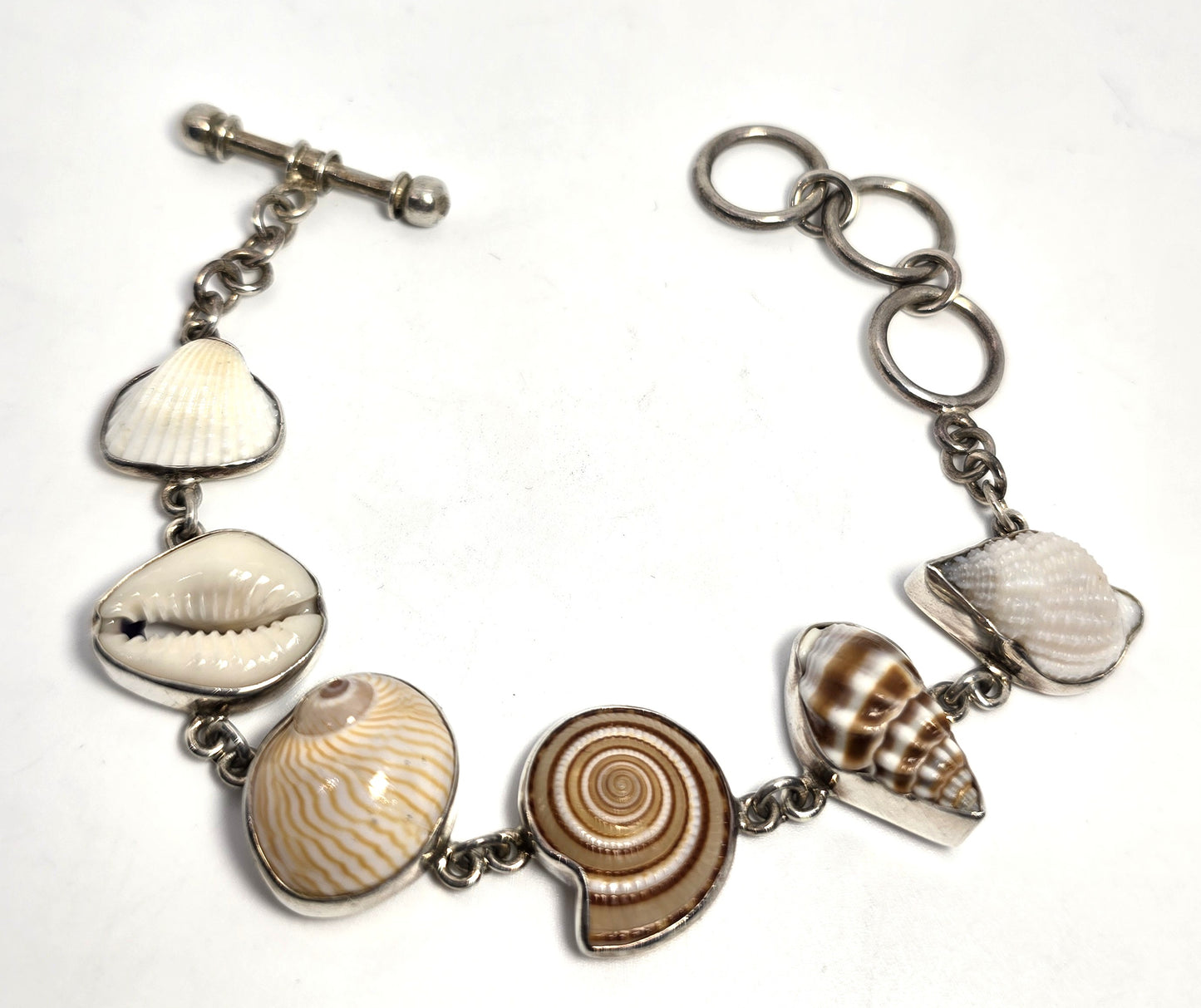 Charles Albert 950 Sterling Silver Multi-Shell Bracelet SB-6311 Mermaid Jewelry