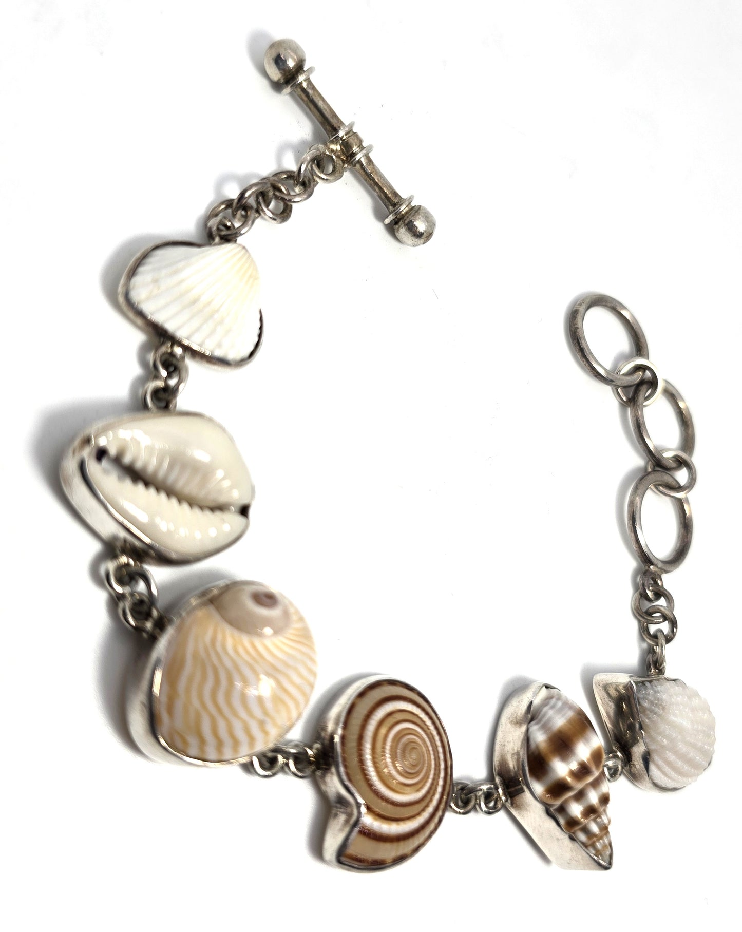 Charles Albert 950 Sterling Silver Multi-Shell Bracelet SB-6311 Mermaid Jewelry