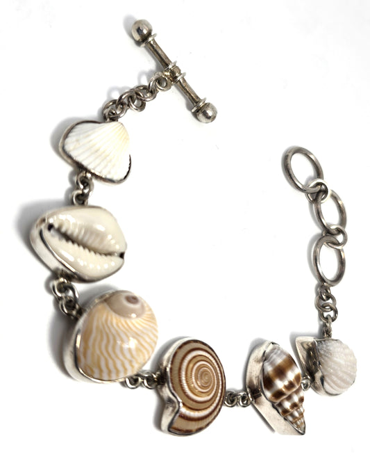 Charles Albert 950 Sterling Silver Multi-Shell Bracelet SB-6311 Mermaid Jewelry