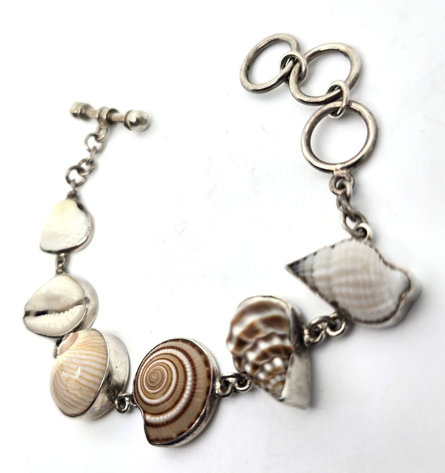 Charles Albert 950 Sterling Silver Multi-Shell Bracelet SB-6311 Mermaid Jewelry