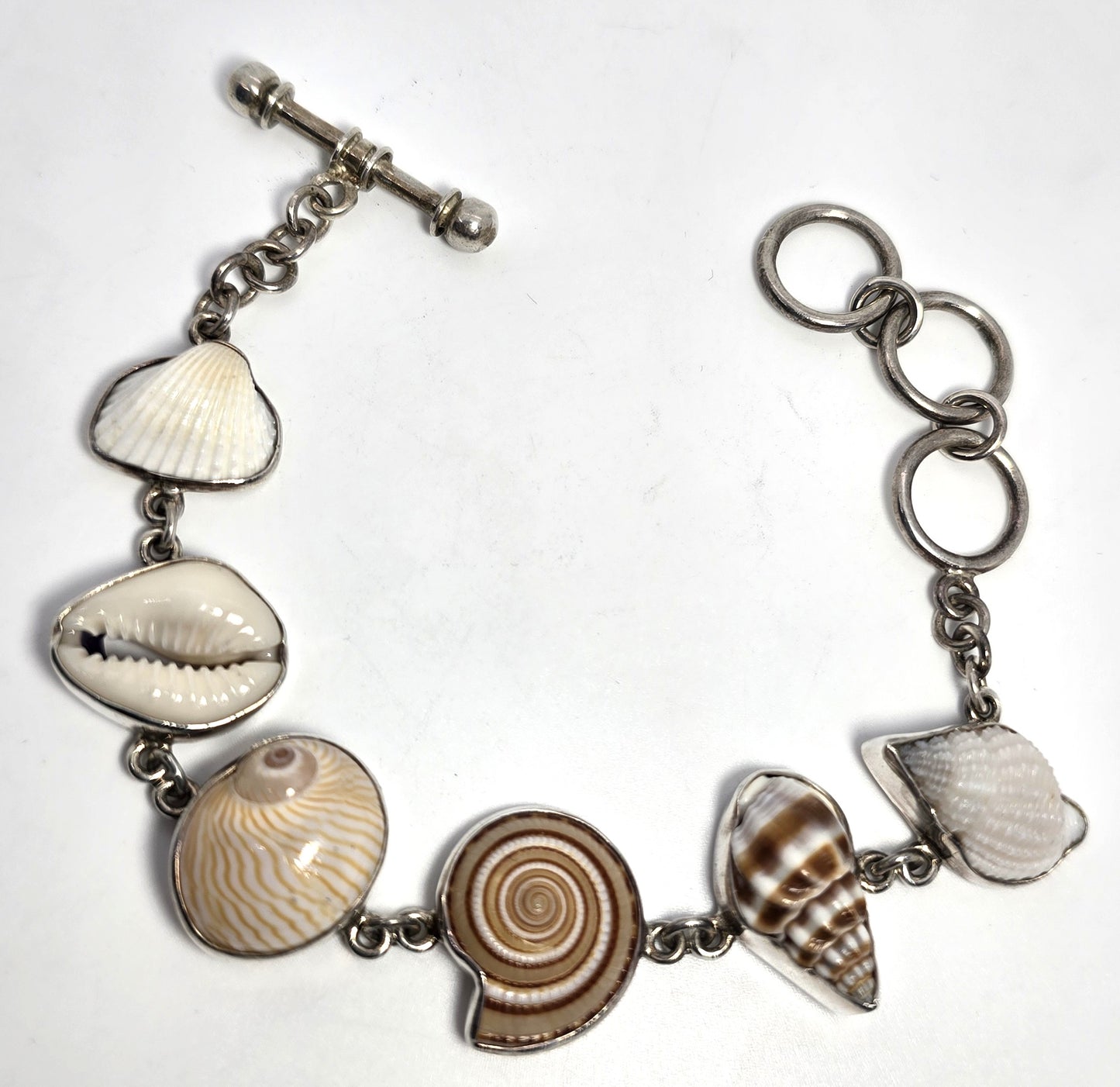 Charles Albert 950 Sterling Silver Multi-Shell Bracelet SB-6311 Mermaid Jewelry