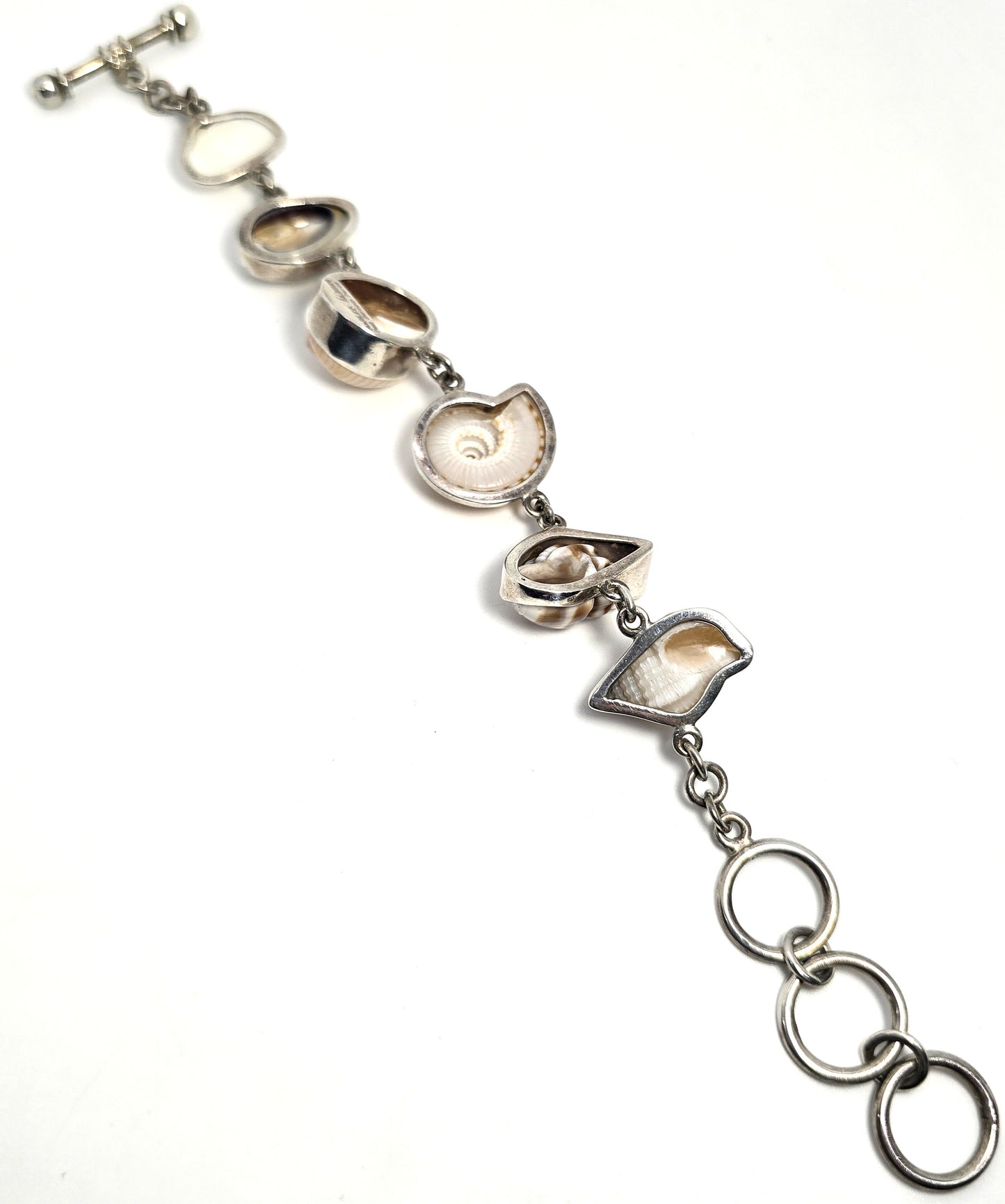 Charles Albert 950 Sterling Silver Multi-Shell Bracelet SB-6311 Mermaid Jewelry